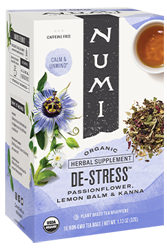 A blend of spearmint, passionflower, lemon verbena, lemon balm, hibiscus, kanna leaf & licorice root for a relaxing brew. (16-ct box, 6-box case) [organic, kosher]
